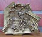 RAT BOWLING BALL PINS CHUTE MAN Old Decorative Arts Tray High Relief Landscape
