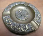 Antique Bearded Mans Head Serpent Beast Brass Decorative Arts Cigar Ashtray Tray