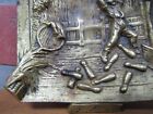 RAT BOWLING BALL PINS CHUTE MAN Old Decorative Arts Tray High Relief Landscape