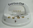 Load image into Gallery viewer, ROD GUN CLUB SEMBACH GERMANY Old Porcelain Ash Tray FISH BUSH SEAHORSE Ornate
