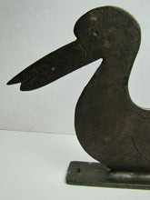 Load image into Gallery viewer, DUCK Antique Folk Art Iron Boot Scraper Figural Bird Statue Old Paint Ornate
