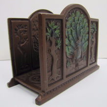 Load image into Gallery viewer, PEACOCK TREE OF LIFE JUDD Mfg Co Antique Decorative Arts Letter Holder Rack
