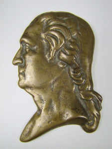 GEORGE WASHINGTON Antique Bronze Bust Decorative Arts Paperweight High Relief