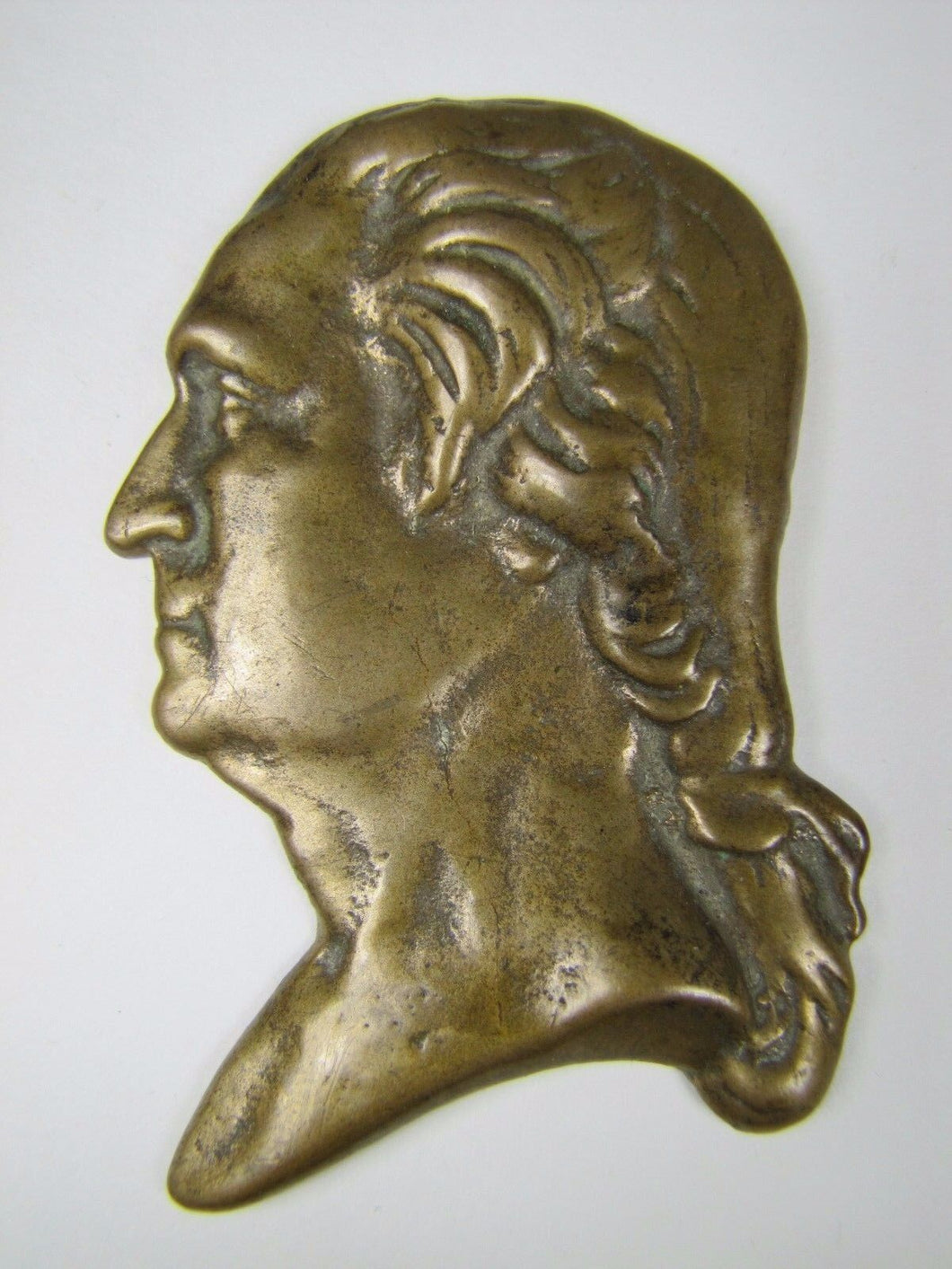 GEORGE WASHINGTON Antique Bronze Bust Decorative Arts Paperweight High Relief