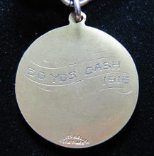 Load image into Gallery viewer, 1916 HUDSON DISTRICT ATHLETIC LEAGUE Gold Filled Medal Ribbon 50yd Dash
