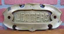 Load image into Gallery viewer, LETTERS Mail Slot Original Old Architectural Hardware Element Bronze Brass Unique
