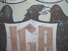 Load image into Gallery viewer, 1920s IGA INDEPENDENT GROCERS ALLIANCE SMALTZ Sign Sand Paint Grocery Store Ad
