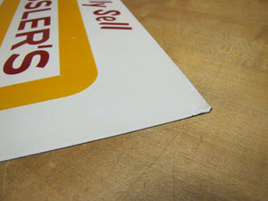 ROESSLER'S YELLOW TAG FRANKFURTERS Old Hot Dog Advertising Sign Connecticut Restaurant Fast Food Co