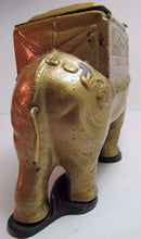 Load image into Gallery viewer, ELEPHANT CIGARETTE DISPENSER 'PAT PEND' Old Cast Iron Figural Tail Roller
