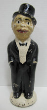 Load image into Gallery viewer, 1930s CHARLIE McCARTHY Doorstop Solid Cast Iron Feed Me I Save RHTF Promo Proto
