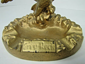 GREY-ROCK BRAKES Old Auto Shop Parts Advertising Eagle Sign Tray Cigar Ashtray