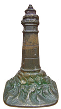 Load image into Gallery viewer, LIGHTHOUSE Old Cast Iron Rocks Waves Figural Doorstop Decorative Art Statue
