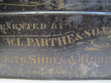 Load image into Gallery viewer, PARTHE &amp; SONS BOOTS SHOES RUBBERS Antique Shoemakers Sign Box ALLIANCE OHIO
