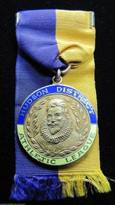 1916 HUDSON DISTRICT ATHLETIC LEAGUE Gold Filled Medal Ribbon 50yd Dash