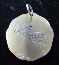 Load image into Gallery viewer, 1913 CANOE RACE Gold Filled CBC Award Medallion Wm HAWKINS Chestnut St PHILA PA
