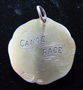1913 CANOE RACE Gold Filled CBC Award Medallion Wm HAWKINS Chestnut St PHILA PA