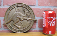 Load image into Gallery viewer, USS CANBERRA CAG-2 Old Brass Naval Plaque US NAVY Guided Missile Cruiser
