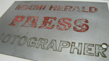 Load image into Gallery viewer, MIAMI HERALD PRESS PHOTOGRAPHER Old Sign Newspaper Magazine Ad Mirror Finish
