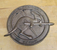 Load image into Gallery viewer, USS CANBERRA CAG-2 Old Brass Naval Plaque US NAVY Guided Missile Cruiser
