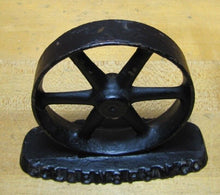 Load image into Gallery viewer, GOLDENS F&amp;M Co Foundry Machine COLUMBUS GA Old Flywheel Pulley Adv Paperweight
