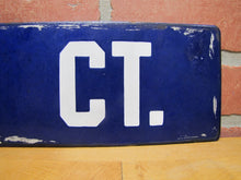 Load image into Gallery viewer, ORVIL CT Original Antique Porcelain Sign Court Road Street Cobalt Blue
