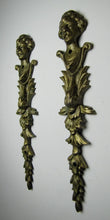 Load image into Gallery viewer, Moustache Gentlemen Antique Brass Pair Figural Decorative Arts Hardware Elements
