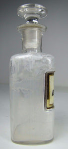 VIOLET AMMONIA Antique Apothecary Bottle Drug Store Medicine Label Reverse Glass