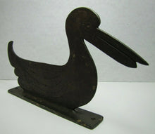 Load image into Gallery viewer, DUCK Antique Folk Art Iron Boot Scraper Figural Bird Statue Old Paint Ornate
