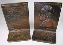 Load image into Gallery viewer, c1915 ABRAHAM LINCOLN GRIFFOUL NEWARK NJ LCT Antique Bronze Bookends
