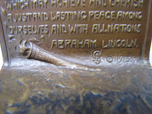 Load image into Gallery viewer, c1915 ABRAHAM LINCOLN GRIFFOUL NEWARK NJ LCT Antique Bronze Bookends
