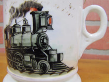 Load image into Gallery viewer, 19c TRAIN CONDUCTOR RR SMITH BARBER SUPPLIES PHILA Occupational Shaving Mug
