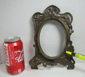 Art Nouveau Scantilly Clad Beauty Frame Dragonfly Flowers Cast Iron Bronze
