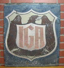 Load image into Gallery viewer, 1920s IGA INDEPENDENT GROCERS ALLIANCE SMALTZ Sign Sand Paint Grocery Store Ad
