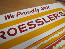 Load image into Gallery viewer, ROESSLER&#39;S YELLOW TAG FRANKFURTERS Old Hot Dog Advertising Sign Connecticut Restaurant Fast Food Co
