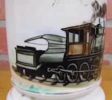 Load image into Gallery viewer, 19c TRAIN CONDUCTOR RR SMITH BARBER SUPPLIES PHILA Occupational Shaving Mug
