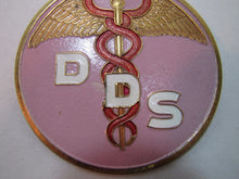 Load image into Gallery viewer, DDS DOCTOR DENTAL SURGERY Original Old Topper Badge Pink Dentist Plaque Sign Ad
