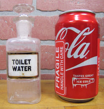 Load image into Gallery viewer, TOILET WATER Antique Reverse Label Behind Glass Apothecary Bottle Drug Store Ad
