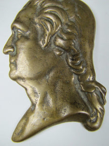 GEORGE WASHINGTON Antique Bronze Bust Decorative Arts Paperweight High Relief