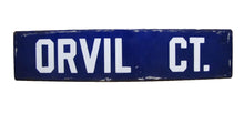 Load image into Gallery viewer, ORVIL CT Original Antique Porcelain Sign Court Road Street Cobalt Blue
