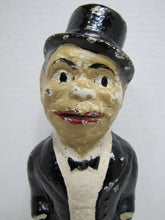 Load image into Gallery viewer, 1930s CHARLIE McCARTHY Doorstop Solid Cast Iron Feed Me I Save RHTF Promo Proto
