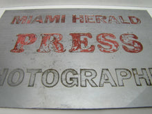 Load image into Gallery viewer, MIAMI HERALD PRESS PHOTOGRAPHER Old Sign Newspaper Magazine Ad Mirror Finish
