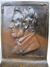 Load image into Gallery viewer, c1915 ABRAHAM LINCOLN GRIFFOUL NEWARK NJ LCT Antique Bronze Bookends
