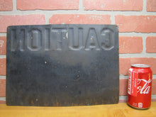 Load image into Gallery viewer, CAUTION MAXIMUM FLOOR LOAD Old Embossed Tin Safety Sign STONEHOUSE DENVER
