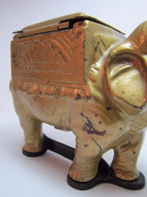 Load image into Gallery viewer, ELEPHANT CIGARETTE DISPENSER 'PAT PEND' Old Cast Iron Figural Tail Roller
