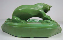Load image into Gallery viewer, ART DECO TIGER BIG CAT HUNTING FOWL BIRD URANIUM GLASS Inserts Tray Ashtray
