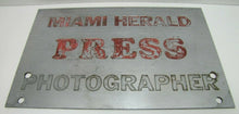 Load image into Gallery viewer, MIAMI HERALD PRESS PHOTOGRAPHER Old Sign Newspaper Magazine Ad Mirror Finish
