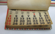Load image into Gallery viewer, GOD BLESS AMERICA WE ARE PROUD TO BE AMERICANS MASON TEXAS NATIONAL BANK 1942 Sign Calendar
