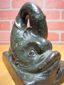 Antique Double Dauphin Koi Devil Fish NAL Co HDW Doostop Decorative Art Statue