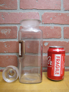 P SAPONIS Antique Reverse Glass Label Apothecary Drug Store Medicine Jar Bottle ROG