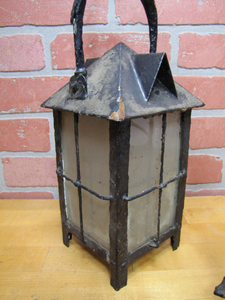 Antique Arts & Crafts Lamp Sconce Exterior Light Fixture Mounting Bracket Flower